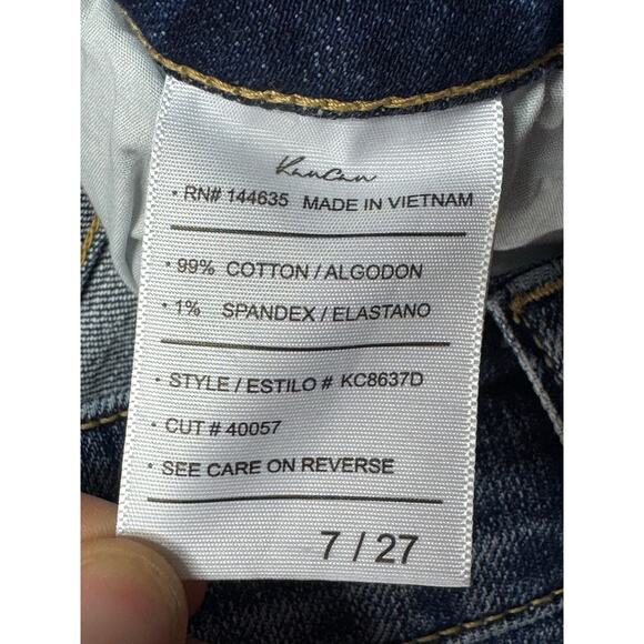 KanCan Women's Distressed Raw Hem Tapered Leg Jeans - Size 7 (27x26.5) - Picture 7 of 7